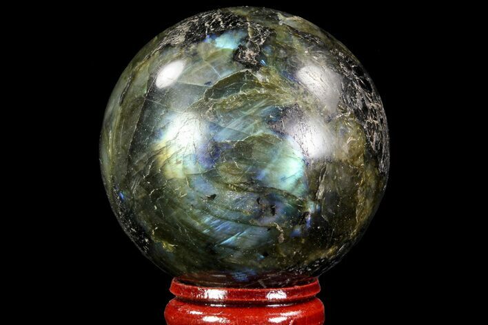 Flashy Labradorite Sphere - Great Color Play #71810